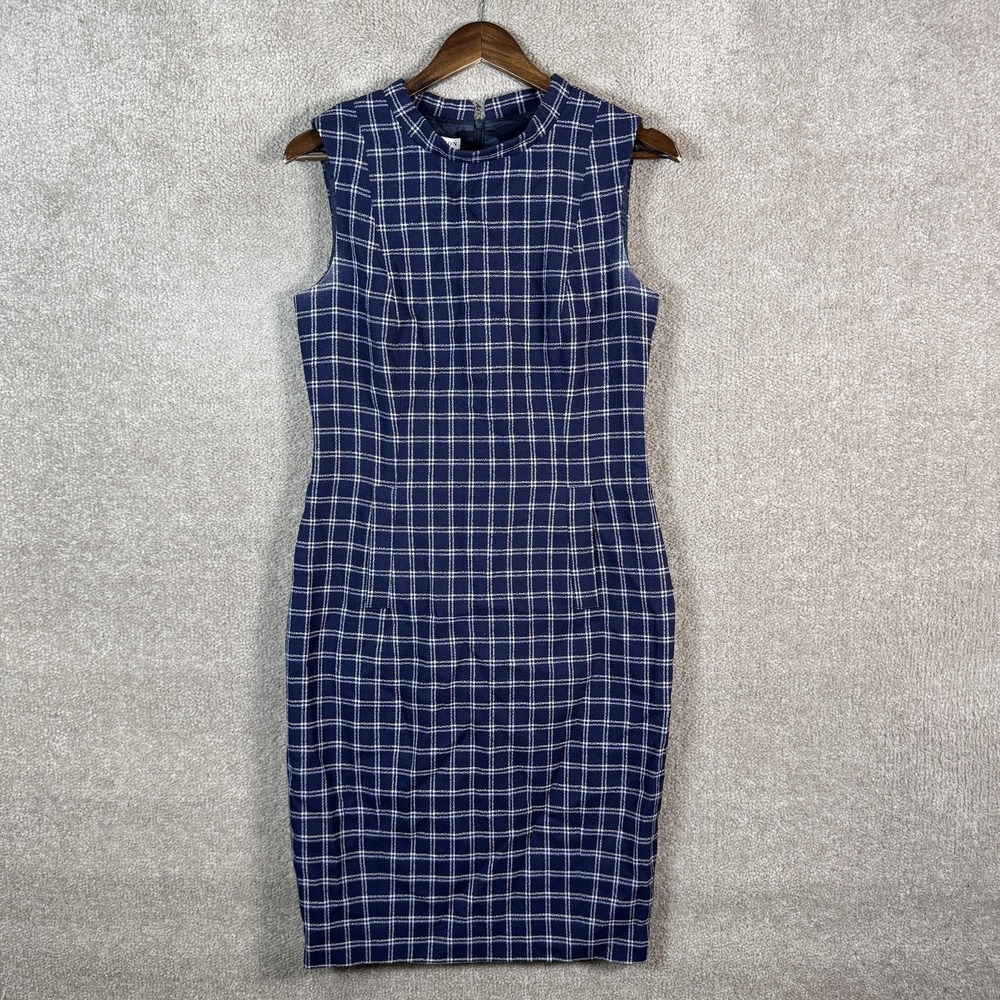 Pendleton Dress Womens 10 Blue Plaid Wool Sleeveless Sheath Work Office USA - Picture 1 of 11